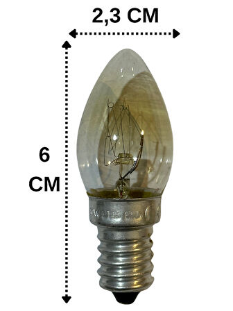 End 10W Sarı Işık E14 Duylu Şeffaf Eski Tip Tuz Lambası (5 Adet)