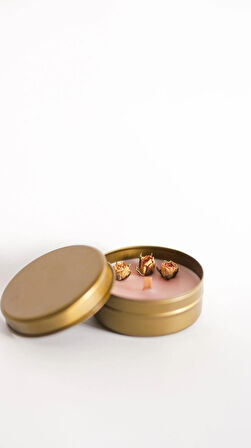 %100 Doğal Soya Wax Ve Doğal Uçucu Yağlı Aromaterapi Hediyelik Teneke Mum ''PEACH''