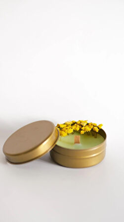 %100 Doğal Soya Wax Ve Doğal Uçucu Yağlı Aromaterapi Hediyelik Teneke Mum ''LIME''