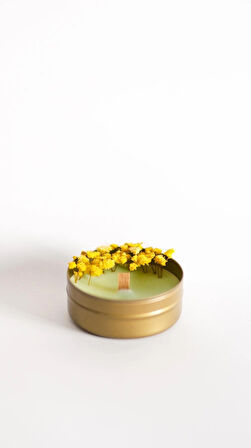 %100 Doğal Soya Wax Ve Doğal Uçucu Yağlı Aromaterapi Hediyelik Teneke Mum ''LIME''