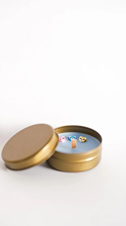%100 Doğal Soya Wax Ve Doğal Uçucu Yağlı Aromaterapi Hediyelik Teneke Mum ''BEAR''