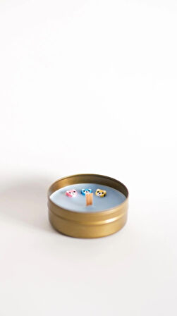 %100 Doğal Soya Wax Ve Doğal Uçucu Yağlı Aromaterapi Hediyelik Teneke Mum ''BEAR''
