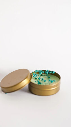 %100 Doğal Soya Wax Ve Doğal Uçucu Yağlı Aromaterapi Hediyelik Teneke Mum ''GRASS''