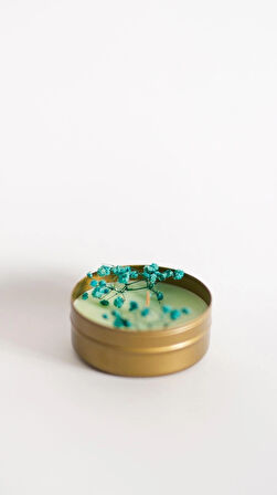 %100 Doğal Soya Wax Ve Doğal Uçucu Yağlı Aromaterapi Hediyelik Teneke Mum ''GRASS''