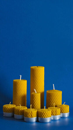 ENDİ HANDMADE Özel Günler İçin Balmumu Mum Lavantalı 7cm x 3cm Hediyelik Bal Mumu Mum Beeswax Candle