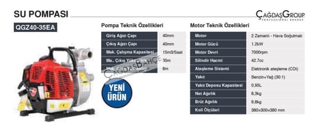 Energy WMQGZ 40-20 Benzinli Su Motoru 1.5 Inch