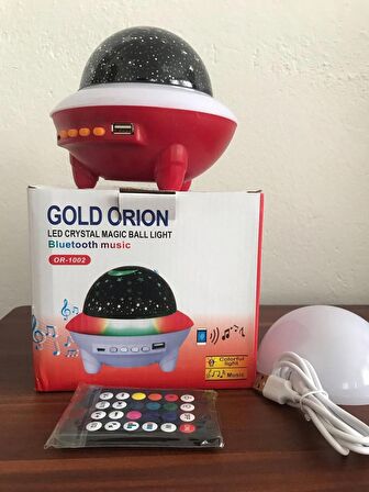 ENFAGO-Gold Orion Gold OR-1002 Müzik Lambası LED Tavan Rgb Animasyanlu 220V E27 Duy Bluetooth Kumandalı