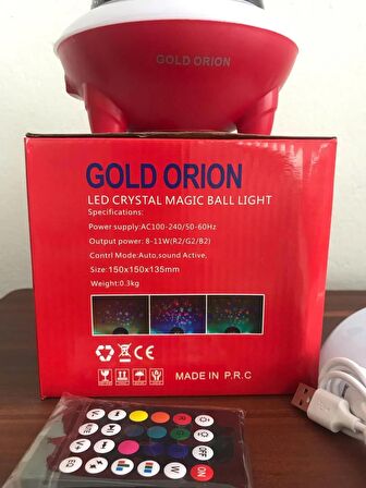 ENFAGO-Gold Orion Gold OR-1002 Müzik Lambası LED Tavan Rgb Animasyanlu 220V E27 Duy Bluetooth Kumandalı