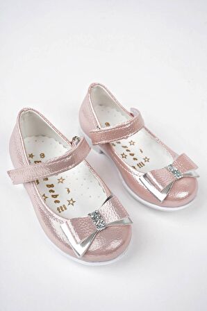 Pudra Parlak Kız Bebe Ayakkabı