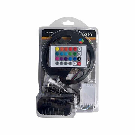 Cata CT-4557 RGB Şerit Led Seti 54 Çip 2835 (5mt RGB Led+Trafo+RGB Kumanda)