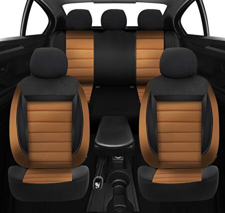 NiCe Shop Volkswagen Polo Uyumlu Koltuk Kılıfı Enigma Serisi - Taba