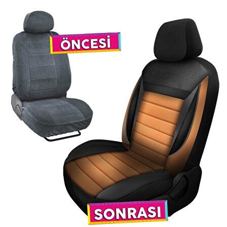 NiCe Shop Volkswagen Polo Uyumlu Koltuk Kılıfı Enigma Serisi - Taba