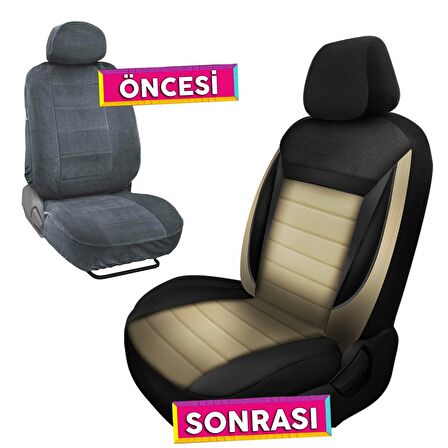 NiCe Shop Fiat Linea Uyumlu Koltuk Kılıfı Enigma Serisi - Bej