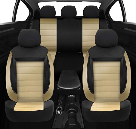 NiCe Shop Volkswagen Tiguan 2008-2013 Uyumlu Koltuk Kılıfı Enigma Serisi - Bej