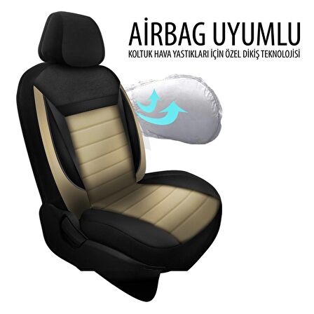 NiCe Shop Volkswagen Tiguan 2008-2013 Uyumlu Koltuk Kılıfı Enigma Serisi - Bej