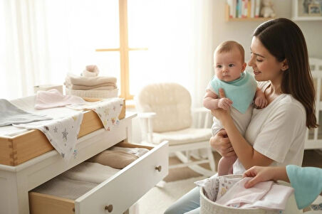 Önü Müslin Arkası Pazen Salya ve Mama Önlüğü, 10 ADET KIZ SET, Fular Önlük, %100 Pamuk, 3 Çıtçıt ayarlı
