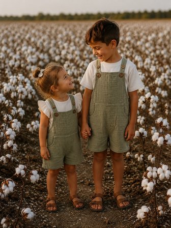 Enhitbaby Koru Müslin Salopet | %100 Pamuk | Kanguru Cep - Askılı