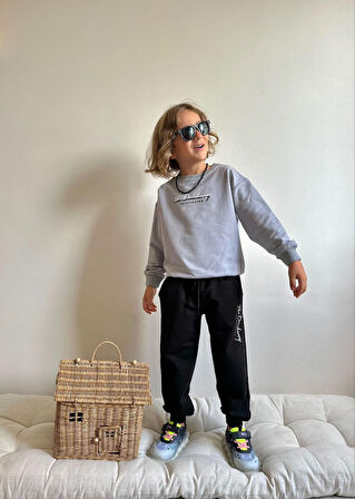 Cg Kids Green Black Enjeksiyon Baskılı (Silikon Işleme) 2 Iplik Kumaş Erkek Çocuk Alt Üst Takım Süper Kalite