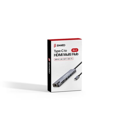 ENKADO EKD-TP42, Type-C to To HDMI, 2PD, 2 USB 2.0 HDMI 4K + SD/TF, Ethernet 100mbs Multi· Hub