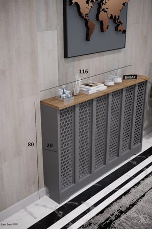 Petek Kaplama Kalorifer Peteği Kapatma Dekoratif Dresuar İç ölçü 116 cm Dış Ölçü 120 DESEN6