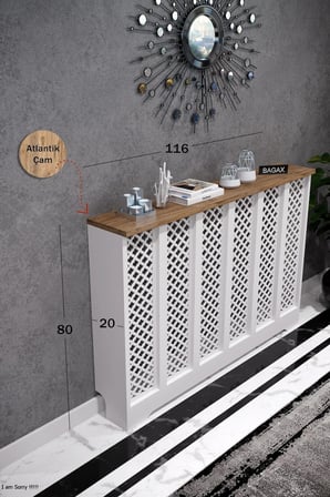 Petek Kaplama Kalorifer Peteği Kapatma Dekoratif Dresuar İç ölçü 116 cm Dış Ölçü 120 DESEN3