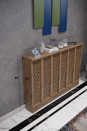 Petek Kaplama Kalorifer Peteği Kapatma Dekoratif Dresuar İç ölçü 116 cm Dış Ölçü 120 DESEN4