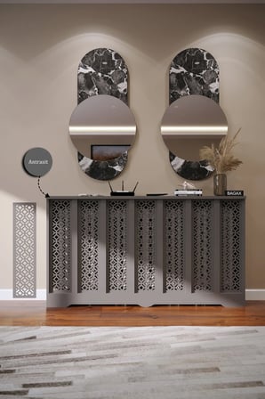 Dekoratif Petek Kaplama Modern Kalorifer Peteği Gizleme Ünitesi 11 Desen 9 Renk İç Ölçü 136 cm Dış Ölçü 140 cm DESEN4