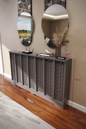 Dekoratif Petek Kaplama Modern Kalorifer Peteği Gizleme Ünitesi 11 Desen 9 Renk İç Ölçü 136 cm Dış Ölçü 140 cm DESEN4