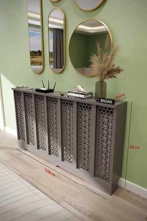 Dekoratif Petek Kaplama Modern Kalorifer Peteği Gizleme Ünitesi 11 Desen 9 Renk İç Ölçü 136 cm Dış Ölçü 140 cm DESEN6