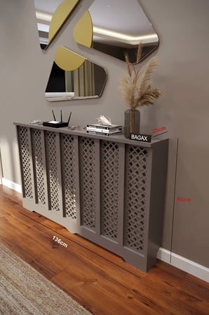 Dekoratif Petek Kaplama Modern Kalorifer Peteği Gizleme Ünitesi 11 Desen 9 Renk İç Ölçü 136 cm Dış Ölçü 140 cm DESEN7