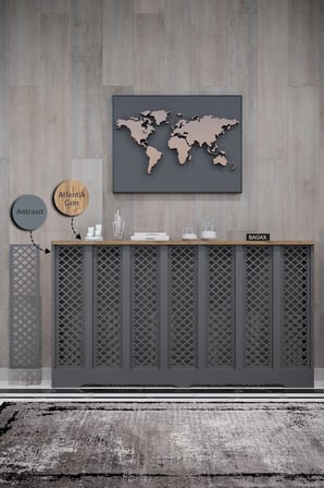 Dekoratif Petek Kaplama Modern Kalorifer Peteği Gizleme Ünitesi 11 Desen 9 Renk İç Ölçü 136 cm Dış Ölçü 140 cm DESEN3