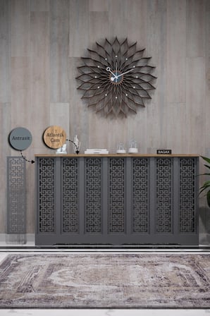 Dekoratif Petek Kaplama Modern Kalorifer Peteği Gizleme Ünitesi 11 Desen 9 Renk İç Ölçü 136 cm Dış Ölçü 140 cm DESEN5
