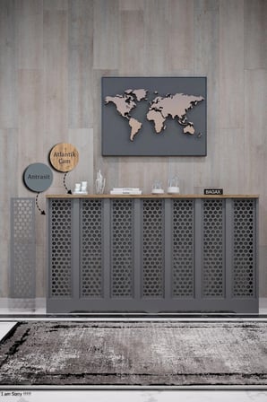Dekoratif Petek Kaplama Modern Kalorifer Peteği Gizleme Ünitesi 11 Desen 9 Renk İç Ölçü 136 cm Dış Ölçü 140 cm DESEN6