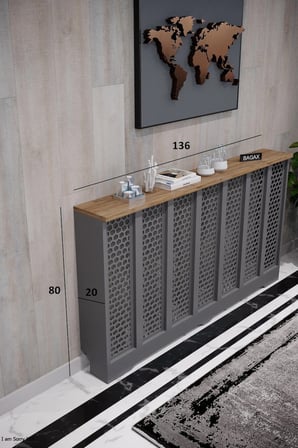 Dekoratif Petek Kaplama Modern Kalorifer Peteği Gizleme Ünitesi 11 Desen 9 Renk İç Ölçü 136 cm Dış Ölçü 140 cm DESEN6