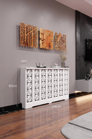 Dekoratif Petek Kaplama Modern Kalorifer Peteği Gizleme Ünitesi 11 Desen 9 Renk İç Ölçü 136 cm Dış Ölçü 140 cm DESEN10