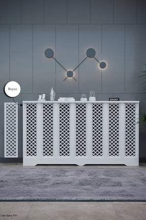 Dekoratif Petek Kaplama Modern Kalorifer Peteği Gizleme Ünitesi 11 Desen 9 Renk İç Ölçü 136 cm Dış Ölçü 140 cm DESEN3