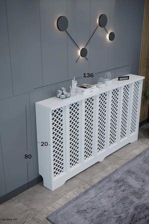 Dekoratif Petek Kaplama Modern Kalorifer Peteği Gizleme Ünitesi 11 Desen 9 Renk İç Ölçü 136 cm Dış Ölçü 140 cm DESEN3