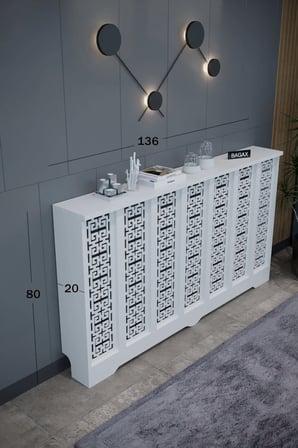 Dekoratif Petek Kaplama Modern Kalorifer Peteği Gizleme Ünitesi 11 Desen 9 Renk İç Ölçü 136 cm Dış Ölçü 140 cm DESEN5