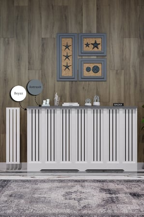 Dekoratif Petek Kaplama Modern Kalorifer Peteği Gizleme Ünitesi 11 Desen 9 Renk İç Ölçü 136 cm Dış Ölçü 140 cm DESEN2