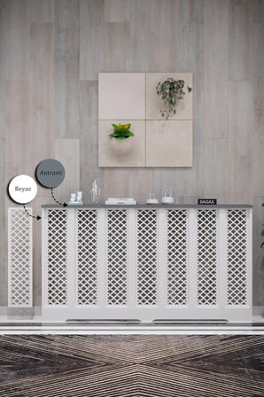 Dekoratif Petek Kaplama Modern Kalorifer Peteği Gizleme Ünitesi 11 Desen 9 Renk İç Ölçü 136 cm Dış Ölçü 140 cm DESEN3