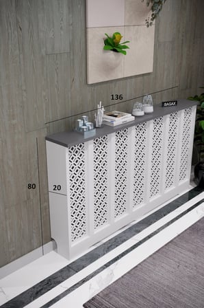 Dekoratif Petek Kaplama Modern Kalorifer Peteği Gizleme Ünitesi 11 Desen 9 Renk İç Ölçü 136 cm Dış Ölçü 140 cm DESEN4