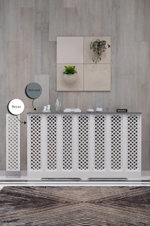 Dekoratif Petek Kaplama Modern Kalorifer Peteği Gizleme Ünitesi 11 Desen 9 Renk İç Ölçü 136 cm Dış Ölçü 140 cm DESEN7