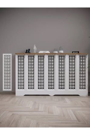 Dekoratif Petek Kaplama Modern Kalorifer Peteği Gizleme Ünitesi 11 Desen 9 Renk İç Ölçü 136 cm Dış Ölçü 140 cm DESEN1
