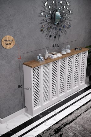 Dekoratif Petek Kaplama Modern Kalorifer Peteği Gizleme Ünitesi 11 Desen 9 Renk İç Ölçü 136 cm Dış Ölçü 140 cm DESEN7