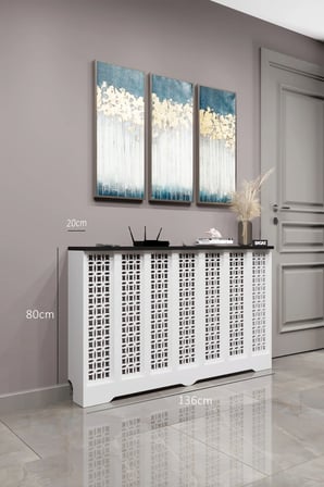 Dekoratif Petek Kaplama Modern Kalorifer Peteği Gizleme Ünitesi 11 Desen 9 Renk İç Ölçü 136 cm Dış Ölçü 140 cm DESEN1