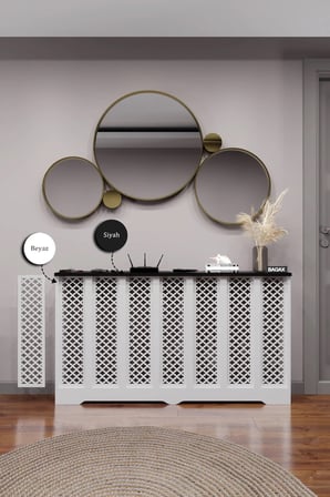Dekoratif Petek Kaplama Modern Kalorifer Peteği Gizleme Ünitesi 11 Desen 9 Renk İç Ölçü 136 cm Dış Ölçü 140 cm DESEN3
