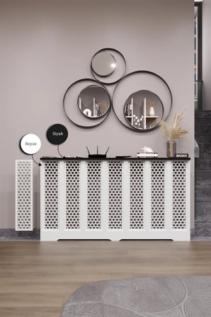 Dekoratif Petek Kaplama Modern Kalorifer Peteği Gizleme Ünitesi 11 Desen 9 Renk İç Ölçü 136 cm Dış Ölçü 140 cm DESEN6