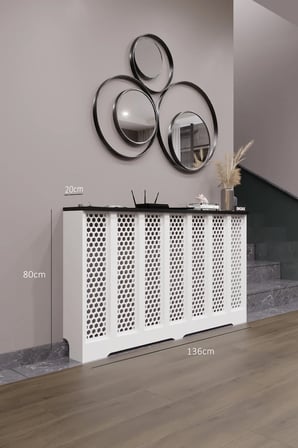 Dekoratif Petek Kaplama Modern Kalorifer Peteği Gizleme Ünitesi 11 Desen 9 Renk İç Ölçü 136 cm Dış Ölçü 140 cm DESEN6