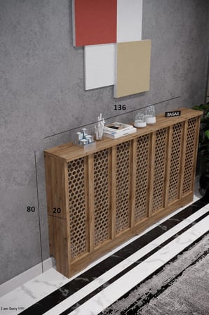 Dekoratif Petek Kaplama Modern Kalorifer Peteği Gizleme Ünitesi 11 Desen 9 Renk İç Ölçü 136 cm Dış Ölçü 140 cm DESEN6