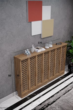 Dekoratif Petek Kaplama Modern Kalorifer Peteği Gizleme Ünitesi 11 Desen 9 Renk İç Ölçü 136 cm Dış Ölçü 140 cm DESEN7